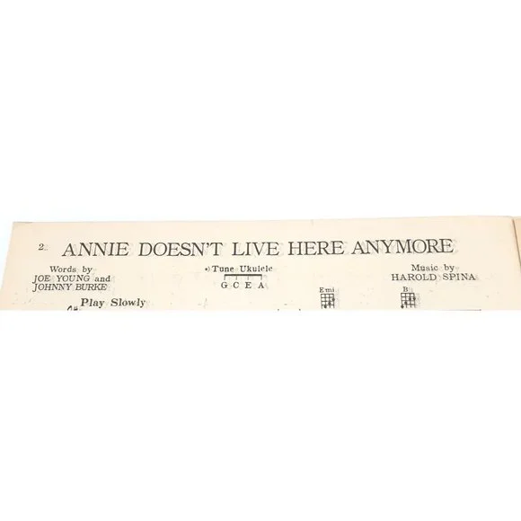 Vintage Sheet Music Annie Doesn't Live Here Anymore 1933 Young Burke Spina - Picture 3 of 4